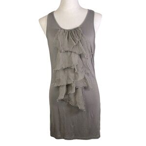 Twelve by Twelve Gray Sleeveless Ruffle Top or Tunic (M) EUC